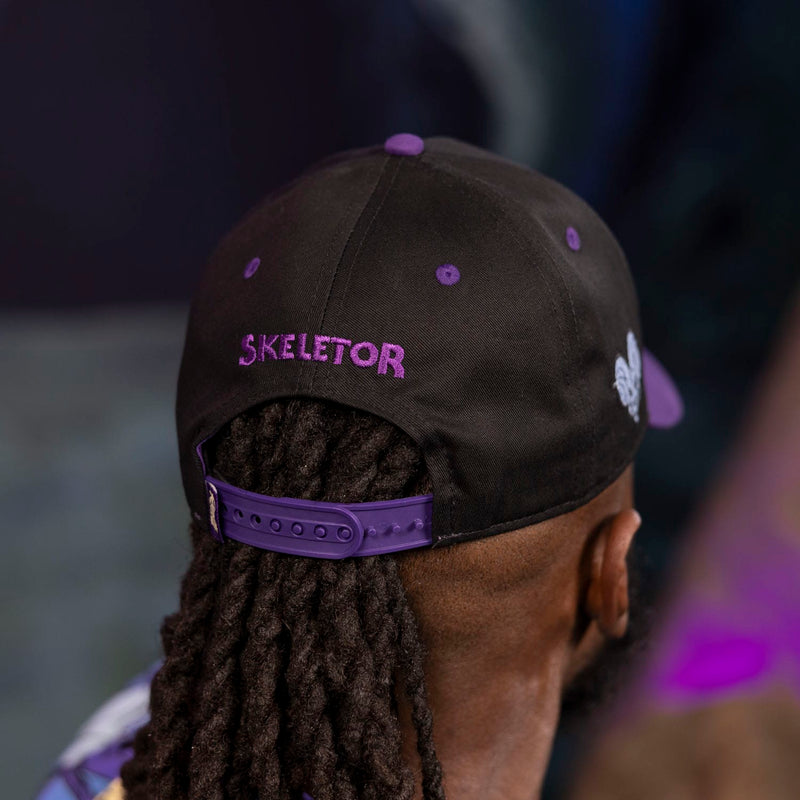 RSVLTS Skel Cap 5-Panel Curved Brim Hat in Black — detail 6