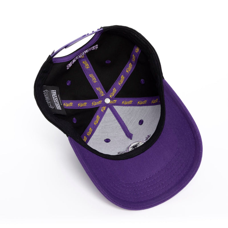 RSVLTS Skel Cap 5-Panel Curved Brim Hat in Black — detail 8