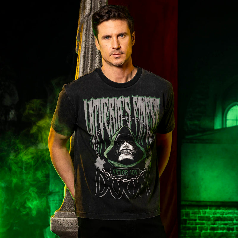 RSVLTS Latveria's Finest Vintage Crewneck Tee in Black — detail 2
