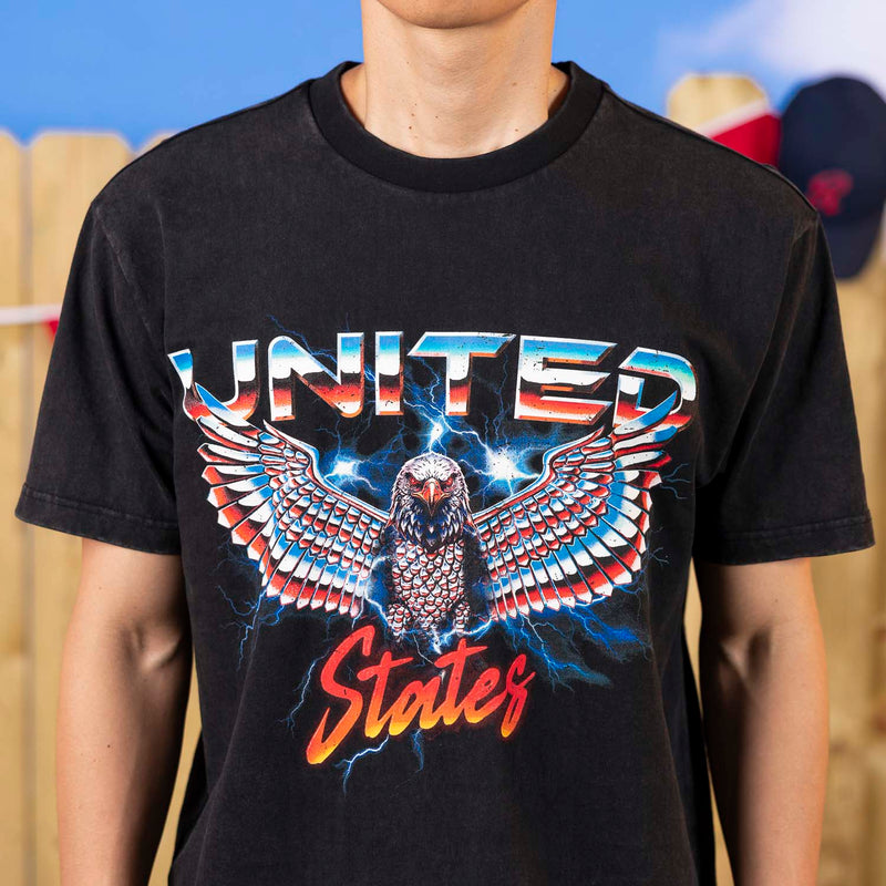 RSVLTS United States of Metal Vintage Crewneck Tee in Black — detail 4