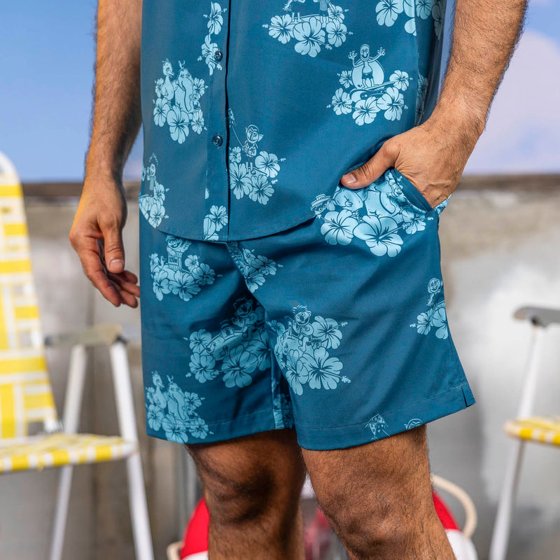 RSVLTS Petal Party Hybrid Shorts in Blue — detail 2