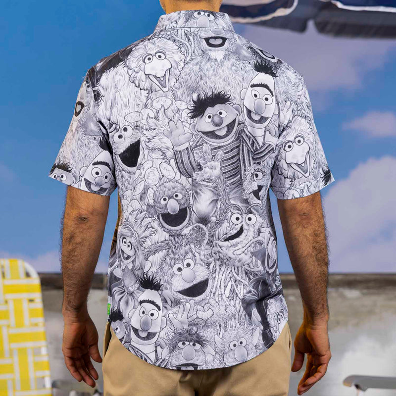RSVLTS Hyperreal Hijinks KUNUFLEX Short Sleeve Shirt in Black — detail 6