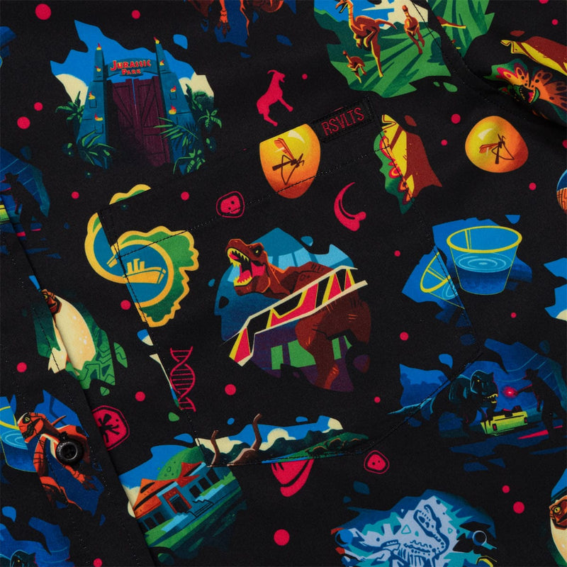 RSVLTS Neon ‘93 KUNUFLEX Short Sleeve Shirt in Black — detail 3