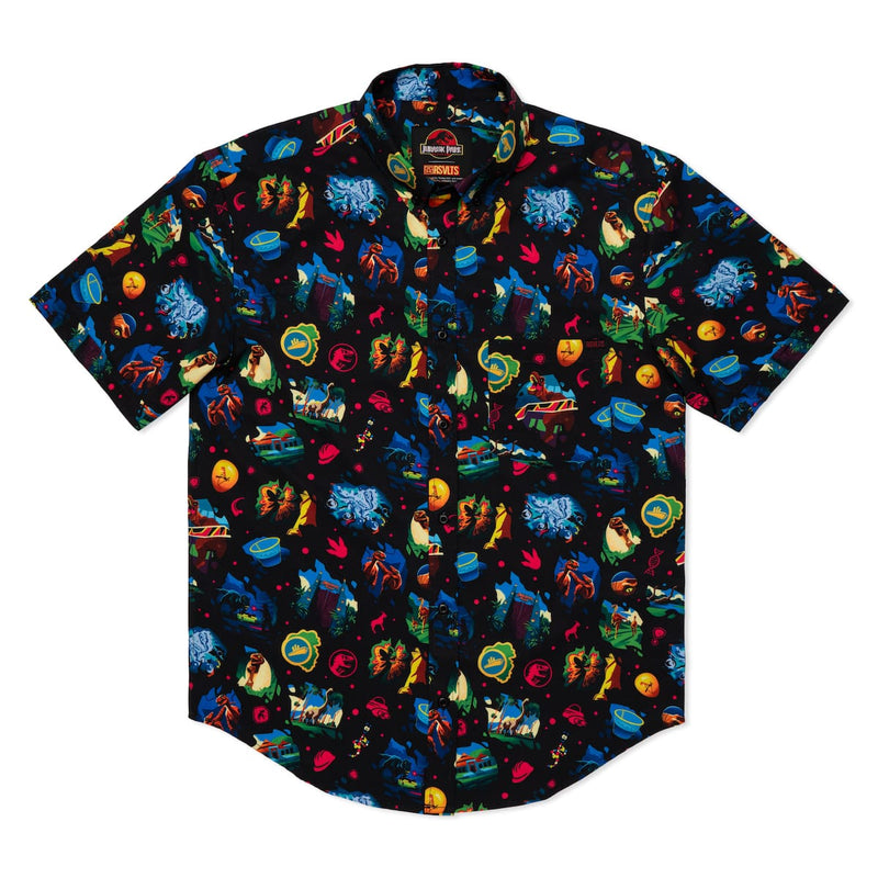 RSVLTS Neon ‘93 KUNUFLEX Short Sleeve Shirt in Black — detail 5
