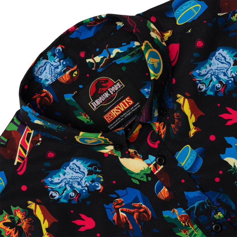 RSVLTS Neon ‘93 KUNUFLEX Short Sleeve Shirt in Black — detail 6