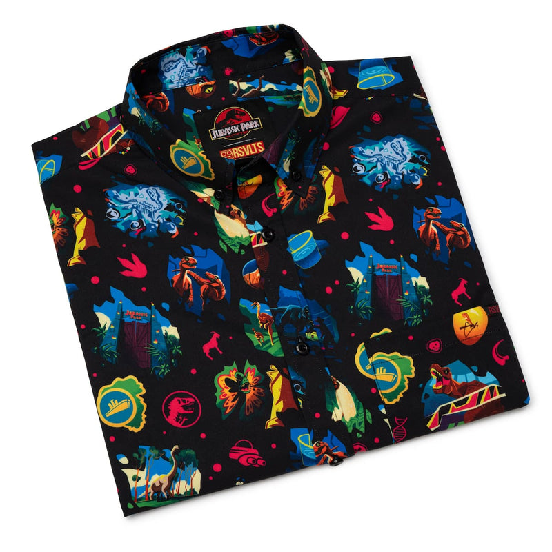 RSVLTS Neon ‘93 KUNUFLEX Short Sleeve Shirt in Black — detail 8