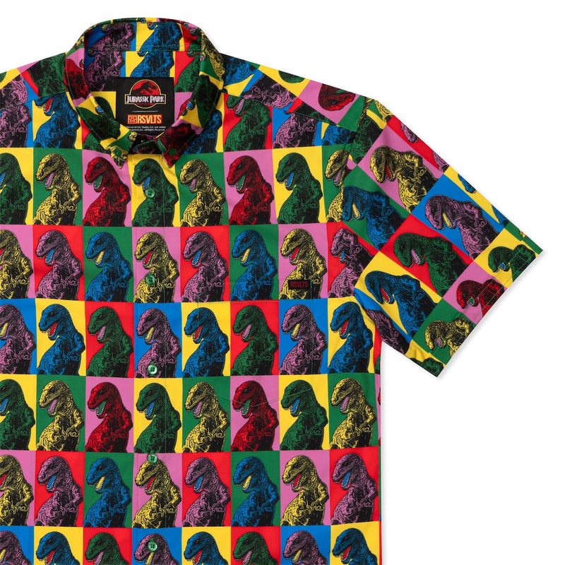 RSVLTS Jurassic Pop KUNUFLEX Short Sleeve Shirt in Multicolor — front view