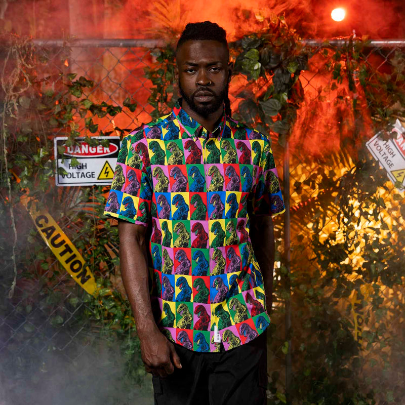 RSVLTS Jurassic Pop KUNUFLEX Short Sleeve Shirt in Multicolor — detail 2