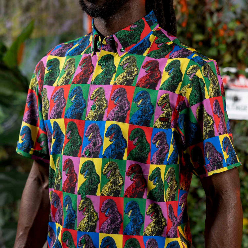 RSVLTS Jurassic Pop KUNUFLEX Short Sleeve Shirt in Multicolor — detail 4