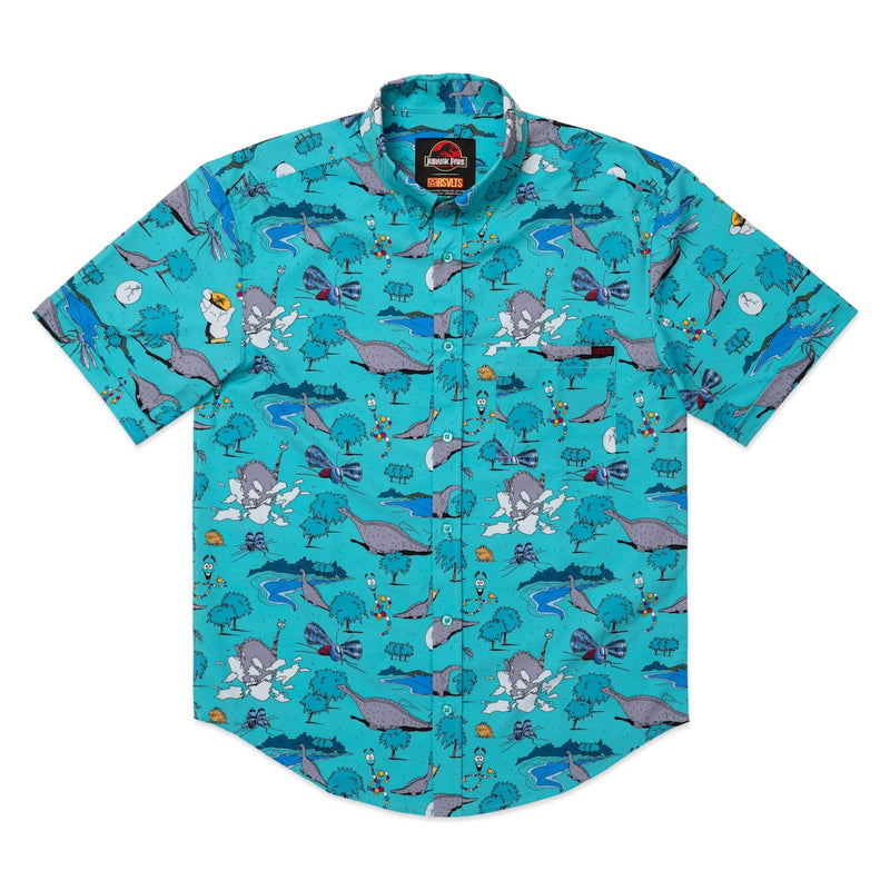 RSVLTS The Miracle of Cloning KUNUFLEX Short Sleeve Shirt in Blue — detail 5