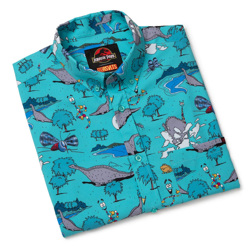 RSVLTS The Miracle of Cloning KUNUFLEX Short Sleeve Shirt in Blue — detail 8