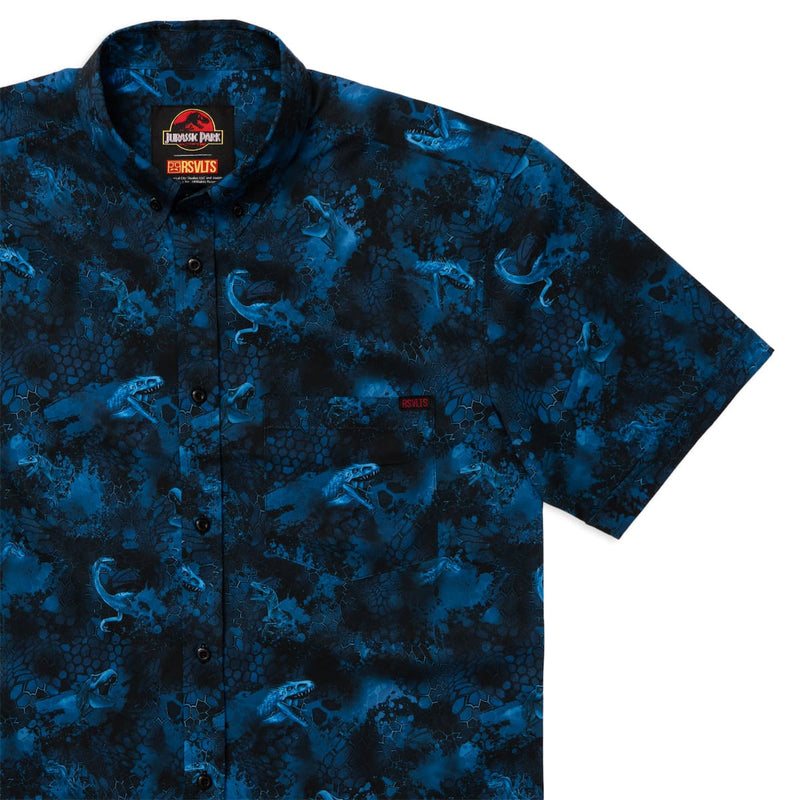RSVLTS Assets Out of Containment KUNUFLEX Short Sleeve Shirt in Black — front view