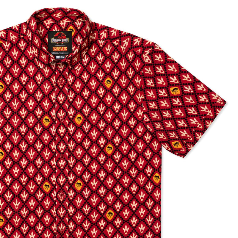 RSVLTS The Past Preserved Bamboo Short Sleeve Shirt in Red — front view