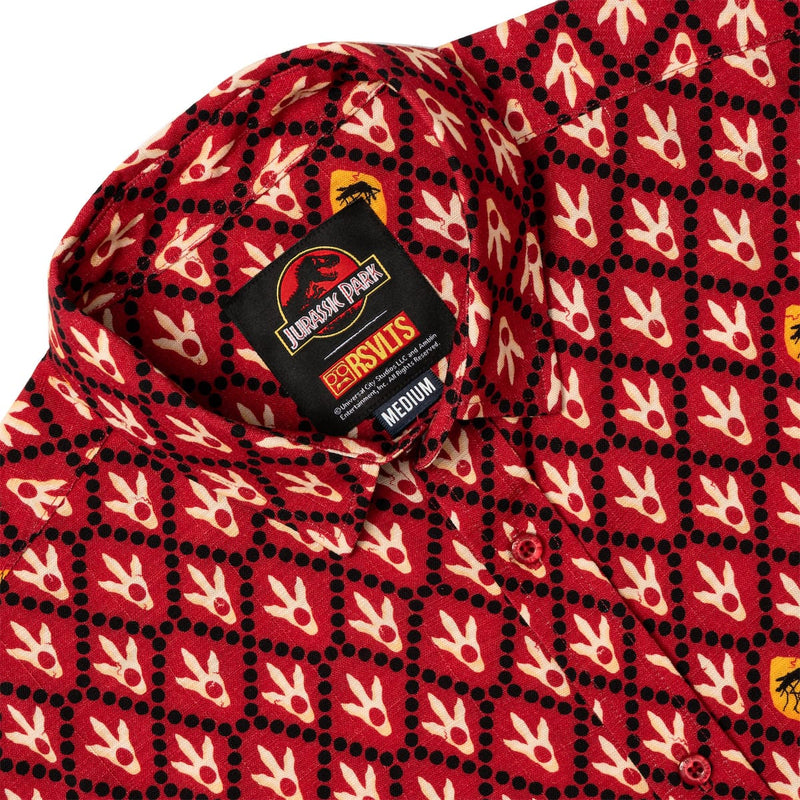 RSVLTS The Past Preserved Bamboo Short Sleeve Shirt in Red — detail 3