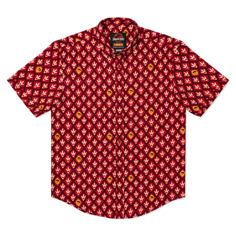 RSVLTS The Past Preserved Bamboo Short Sleeve Shirt in Red — detail 5