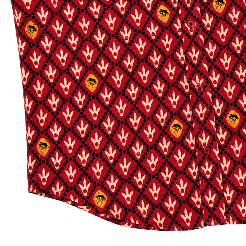 RSVLTS The Past Preserved Bamboo Short Sleeve Shirt in Red — detail 6