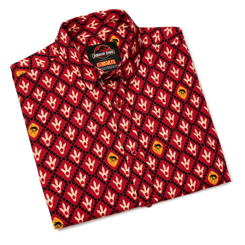 RSVLTS The Past Preserved Bamboo Short Sleeve Shirt in Red — detail 7