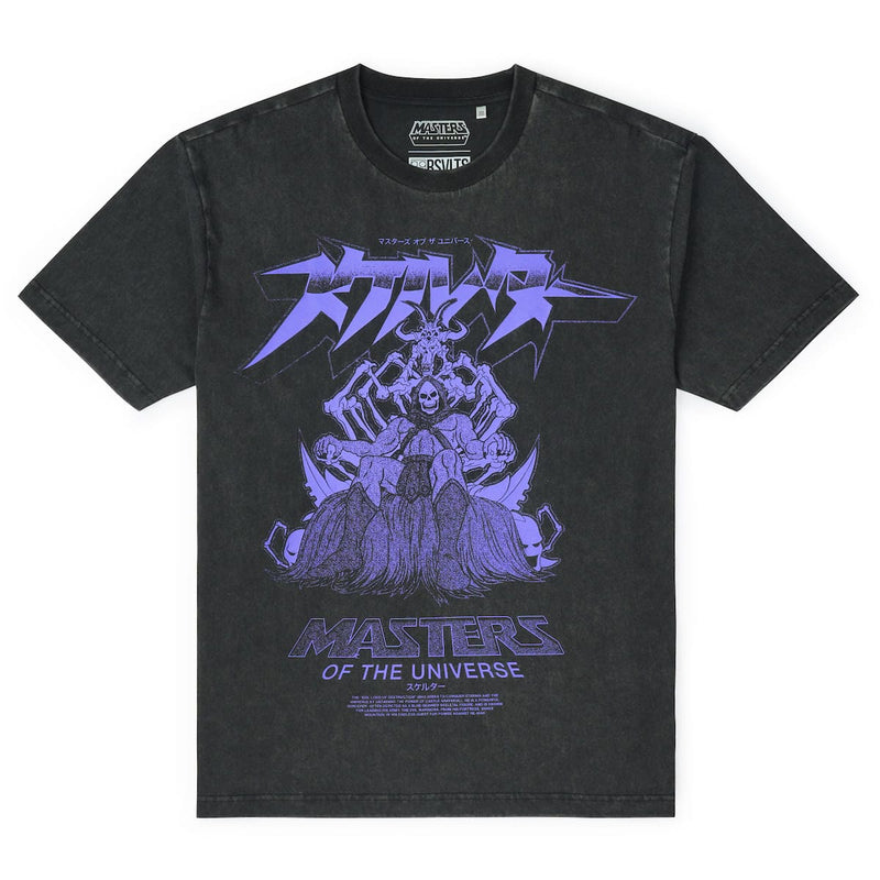 RSVLTS Bone Throne Vintage Crewneck Tee in Black — front view