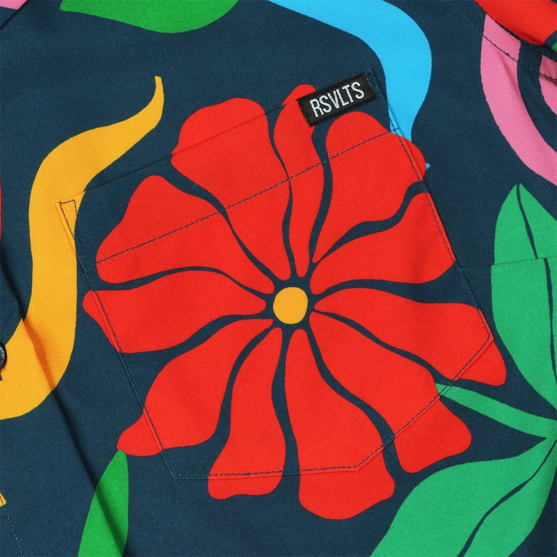 RSVLTS BIG Groovy Garden Women's KUNUFLEX Short Sleeve Shirt in Black — detail 2