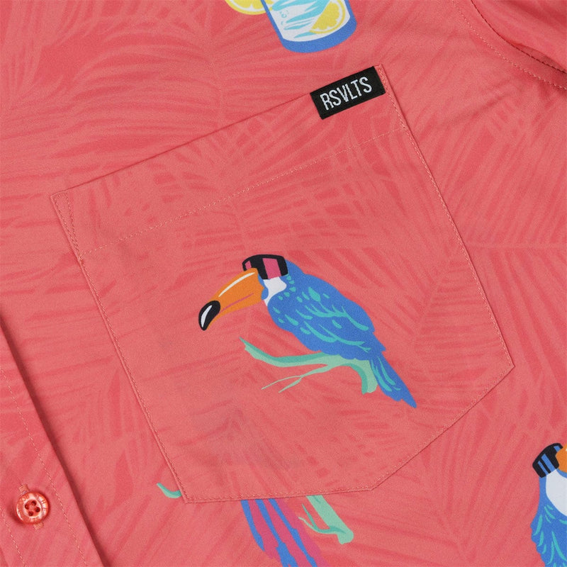 RSVLTS BIG Tropical Flocktails KUNUFLEX Short Sleeve Shirt in Pink — detail 2