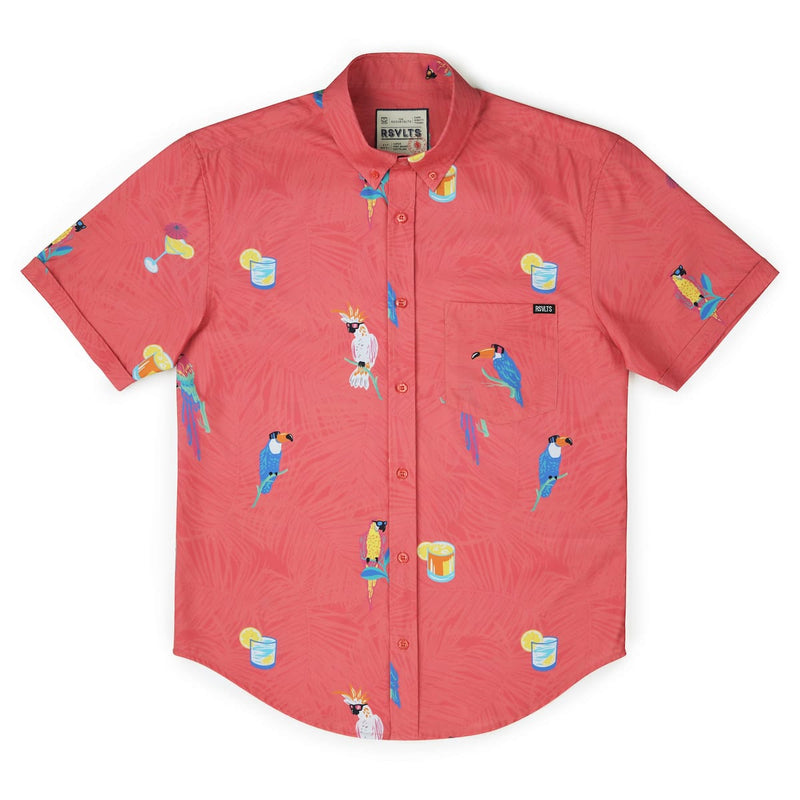 RSVLTS BIG Tropical Flocktails KUNUFLEX Short Sleeve Shirt in Pink — detail 3