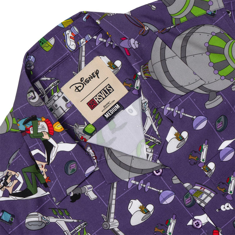 RSVLTS Doofenshmirtz Evil Incorporated Women's KUNUFLEX Short Sleeve Shirt in Purple — detail 3