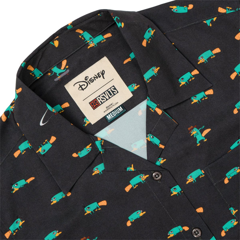 RSVLTS Semi-Aquatic Egg-Laying Mammal of Action Women's KUNUFLEX Short Sleeve Shirt in Black — detail 2
