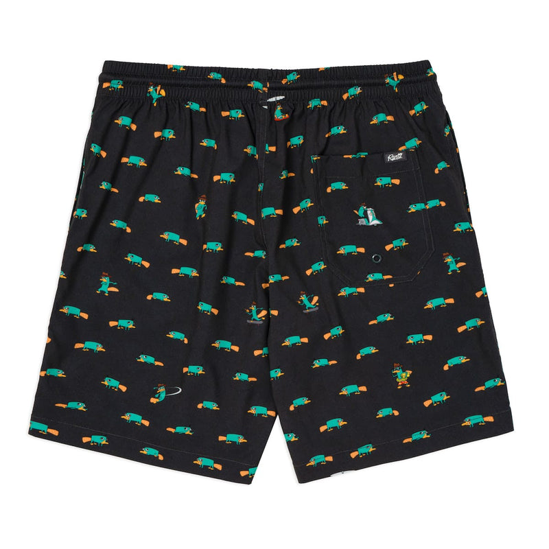 RSVLTS Semi-Aquatic Egg-Laying Mammal of Action Hybrid Shorts in Black — detail 2