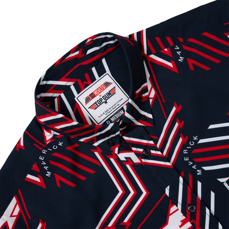 RSVLTS Maverick’s Mark KUNUFLEX Short Sleeve Shirt in Black — detail 6
