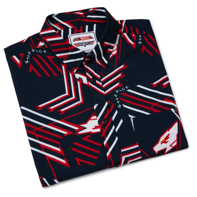 RSVLTS Maverick’s Mark KUNUFLEX Short Sleeve Shirt in Black — detail 8