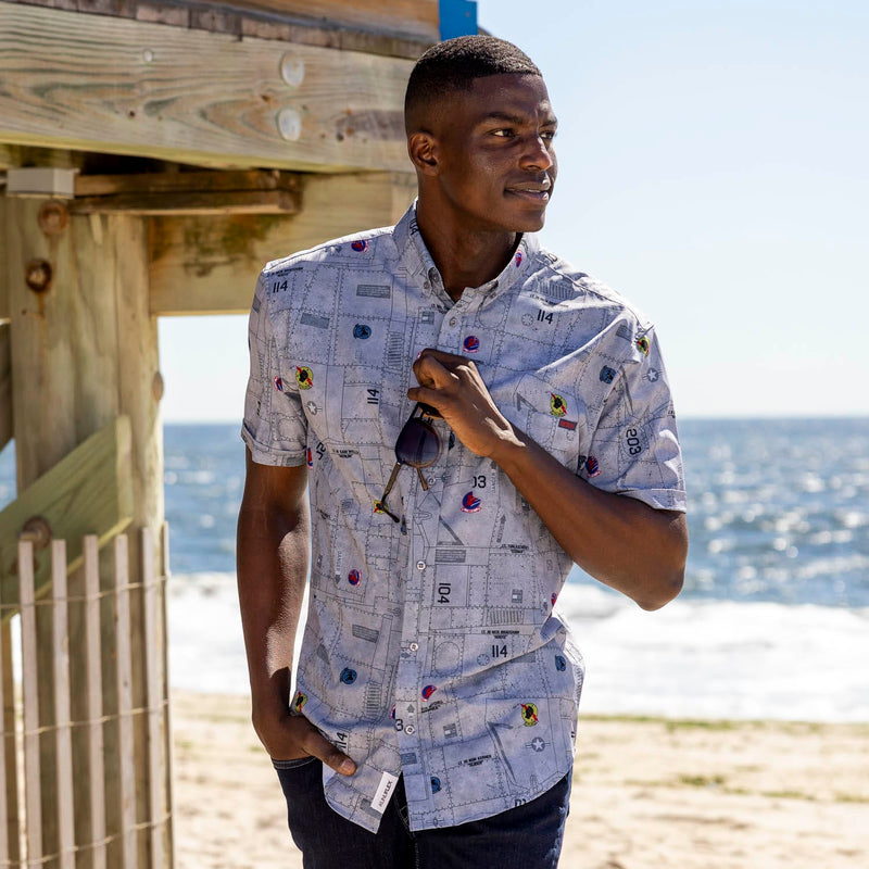 RSVLTS F-14 Tomcat KUNUFLEX Short Sleeve Shirt in Gray — detail 2