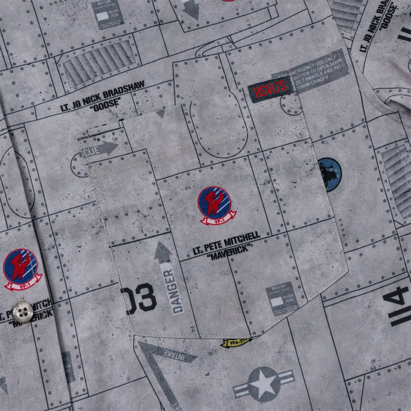 RSVLTS F-14 Tomcat KUNUFLEX Short Sleeve Shirt in Gray — detail 3