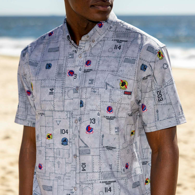 RSVLTS F-14 Tomcat KUNUFLEX Short Sleeve Shirt in Gray — detail 4