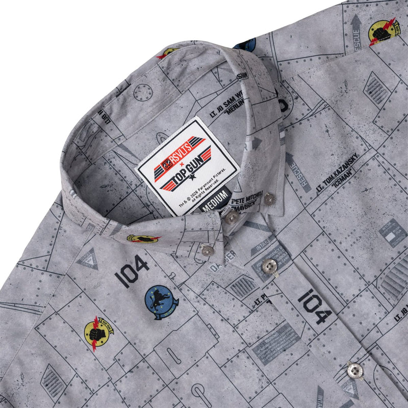 RSVLTS F-14 Tomcat KUNUFLEX Short Sleeve Shirt in Gray — detail 6