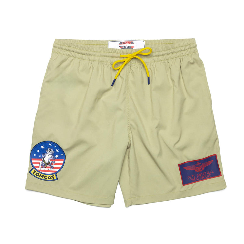 RSVLTS Danger Zone Hybrid Shorts in Neutral — front view