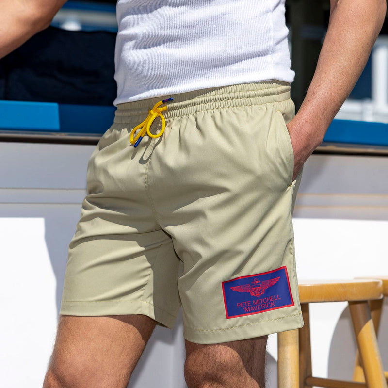 RSVLTS Danger Zone Hybrid Shorts in Neutral — detail 2