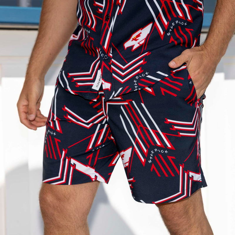 RSVLTS Maverick’s Mark Hybrid Shorts in Black — detail 2
