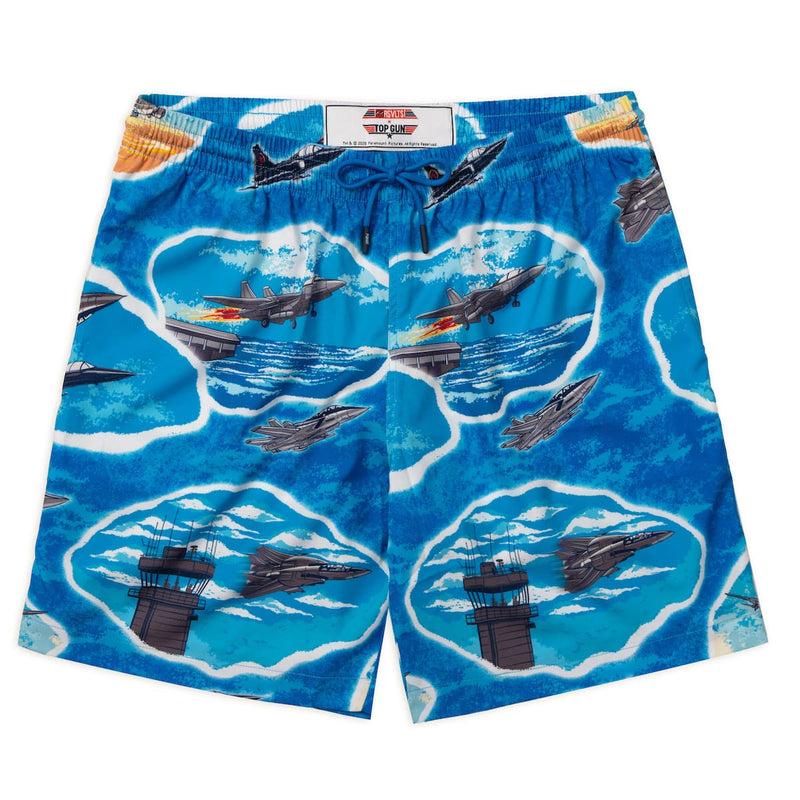 RSVLTS Hey, Goose, Ya Big Stud! Hybrid Shorts in Blue — front view