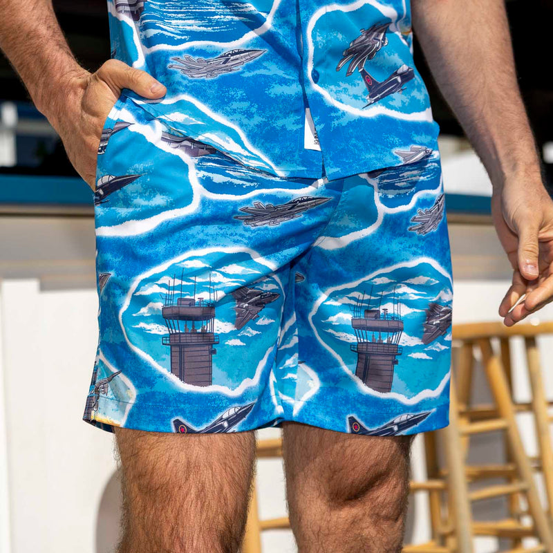 RSVLTS Hey, Goose, Ya Big Stud! Hybrid Shorts in Blue — detail 2