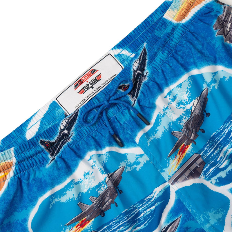 RSVLTS Hey, Goose, Ya Big Stud! Hybrid Shorts in Blue — detail 4