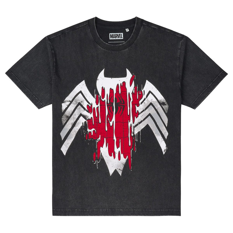 RSVLTS Symbiote Drip Vintage Crewneck Tee in Black — front view