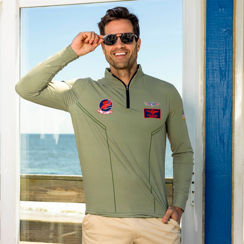 RSVLTS Danger Zone Quarter Zip in Green — detail 2