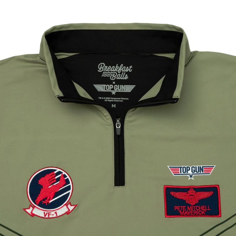 RSVLTS Danger Zone Quarter Zip in Green — detail 3
