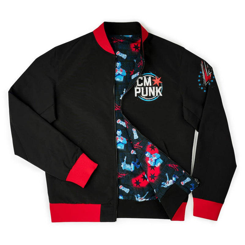 RSVLTS Best in the World Reversible Bomber Jacket in Black — front view