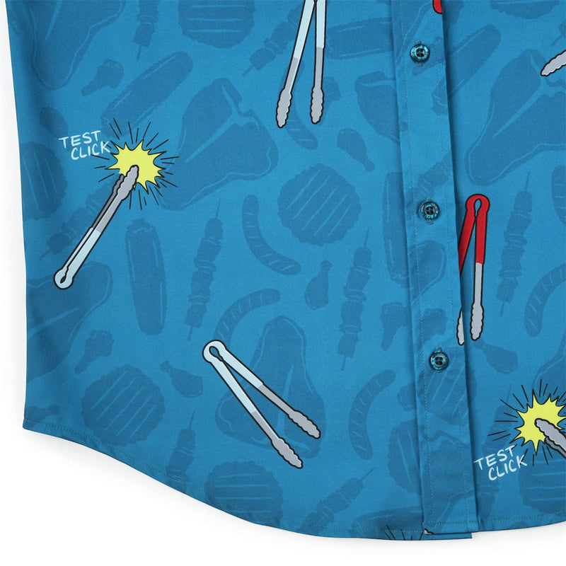RSVLTS BIG Let Me See That Tong KUNUFLEX Short Sleeve Shirt in Blue — detail 5
