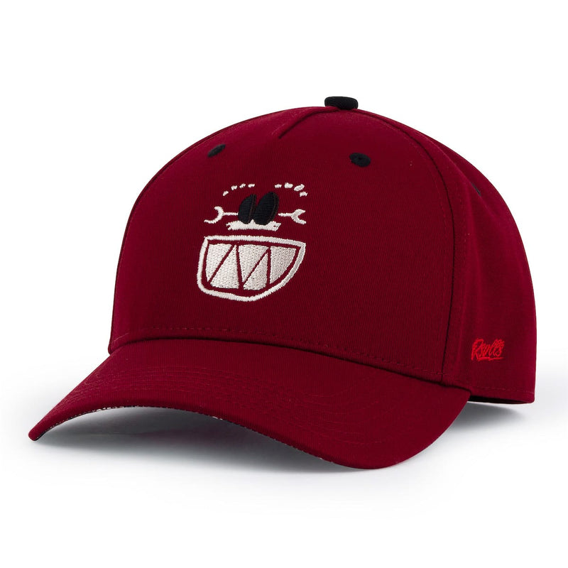 RSVLTS COCONUTS! 5-Panel Hat in Red — front view