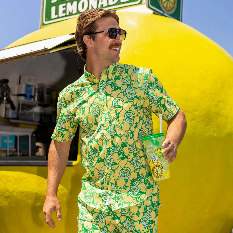 RSVLTS When Life Gives You Lemons KUNUFLEX Short Sleeve Shirt in Green — detail 3