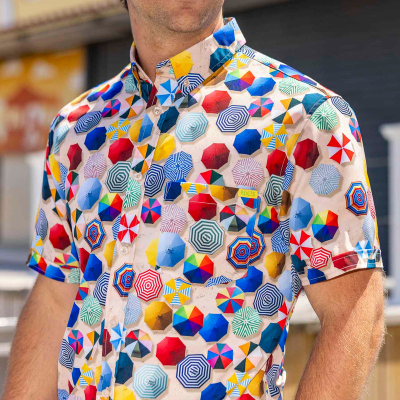 RSVLTS Oh, There’s a Spot! KUNUFLEX Short Sleeve Shirt in Multicolor — front view