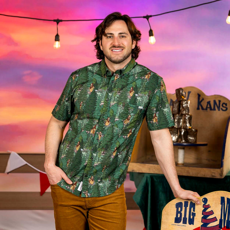 RSVLTS Finding Beefsquatch KUNUFLEX Short Sleeve Shirt in Green — detail 2