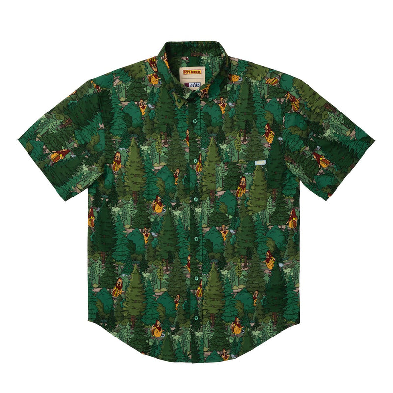 RSVLTS Finding Beefsquatch KUNUFLEX Short Sleeve Shirt in Green — detail 5